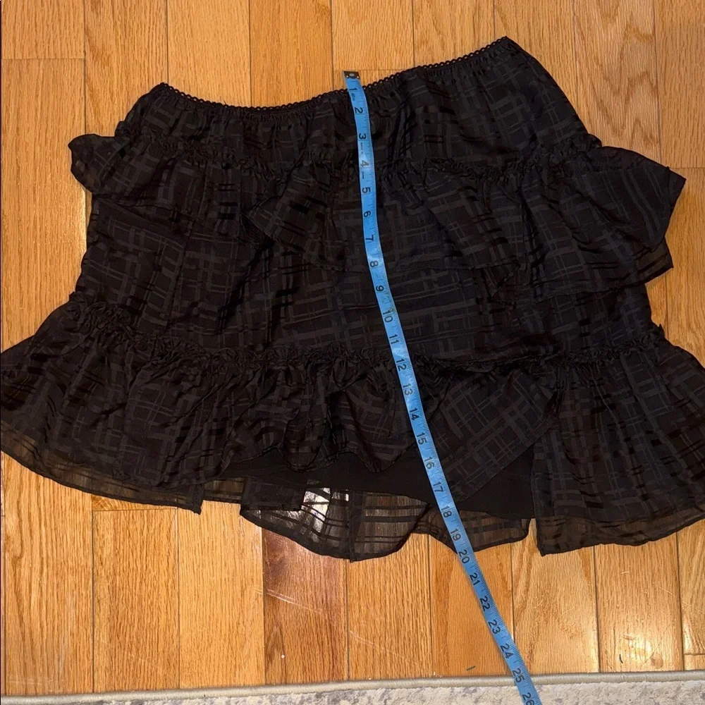 Anthropologie Tiered Asymmetrical Black Mini Skirt
